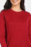 Zivame Retro Peek Jumpers Flat Knit Loungewear Top - True Red — thumbnail 5